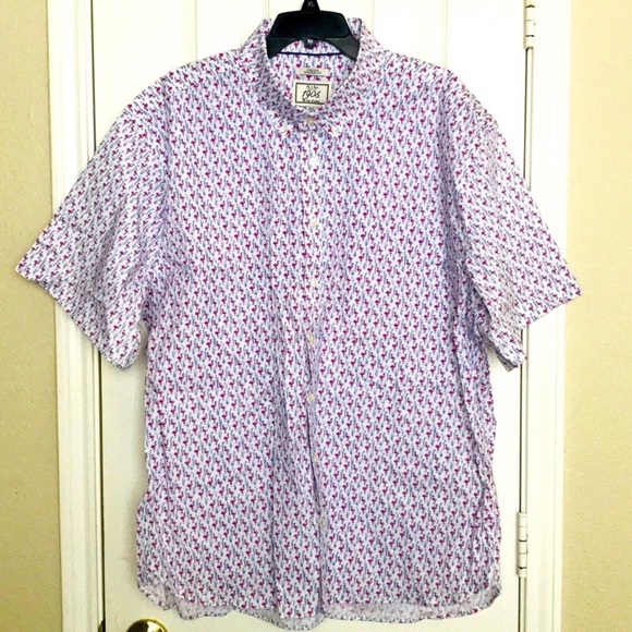 JoS.A.Bank Tailored SS Button-Down Flamingo Shirt - Picture 2 of 6